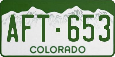 CO license plate AFT653