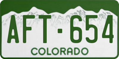 CO license plate AFT654