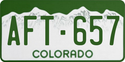 CO license plate AFT657