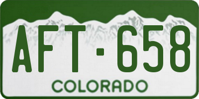 CO license plate AFT658