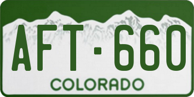 CO license plate AFT660