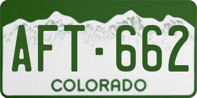 CO license plate AFT662