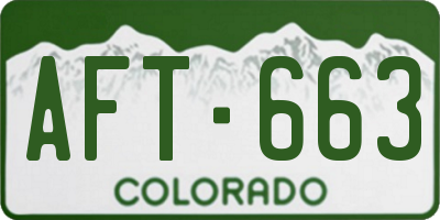 CO license plate AFT663