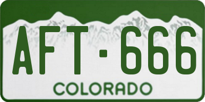 CO license plate AFT666