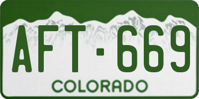 CO license plate AFT669
