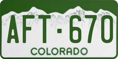 CO license plate AFT670