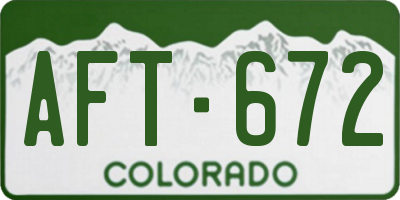 CO license plate AFT672