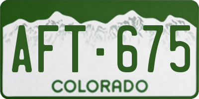 CO license plate AFT675