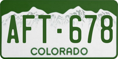 CO license plate AFT678