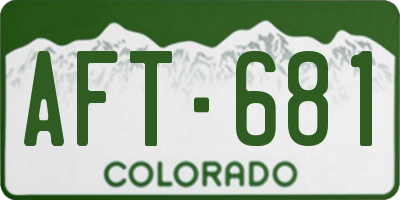 CO license plate AFT681