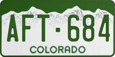CO license plate AFT684