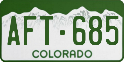 CO license plate AFT685