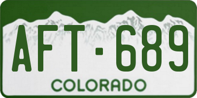 CO license plate AFT689