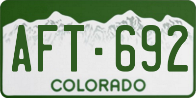 CO license plate AFT692