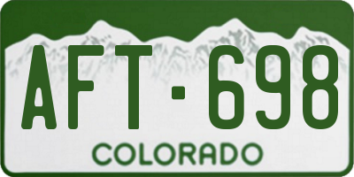 CO license plate AFT698