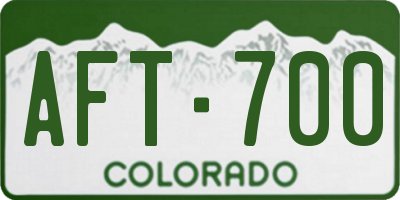 CO license plate AFT700