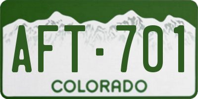 CO license plate AFT701
