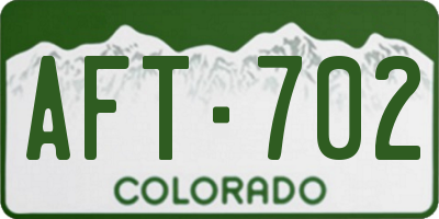 CO license plate AFT702