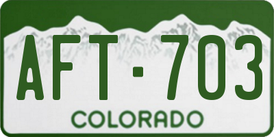 CO license plate AFT703