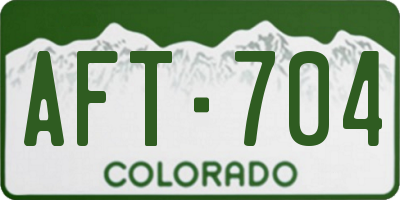 CO license plate AFT704