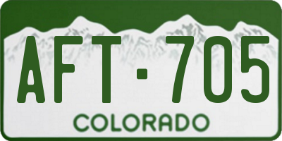 CO license plate AFT705