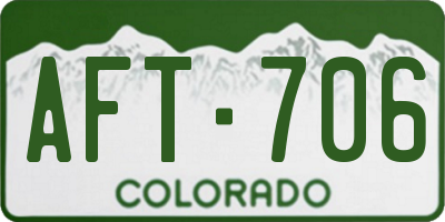 CO license plate AFT706