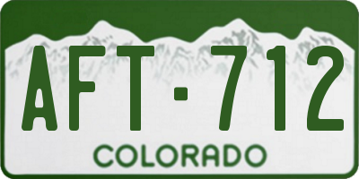 CO license plate AFT712