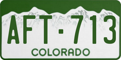 CO license plate AFT713
