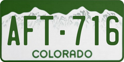 CO license plate AFT716