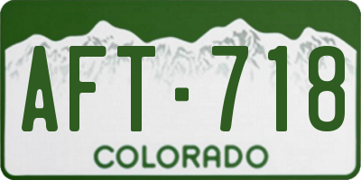 CO license plate AFT718