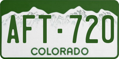 CO license plate AFT720