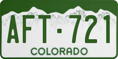 CO license plate AFT721