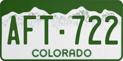 CO license plate AFT722