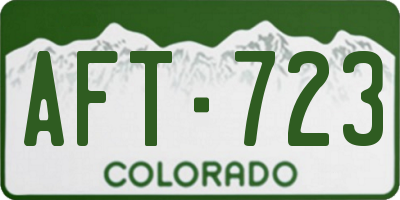 CO license plate AFT723