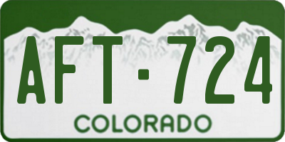 CO license plate AFT724