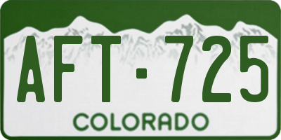 CO license plate AFT725