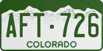 CO license plate AFT726