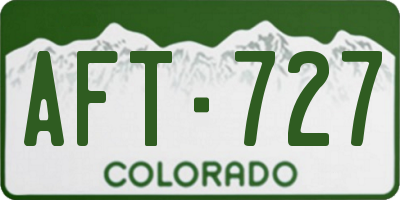 CO license plate AFT727
