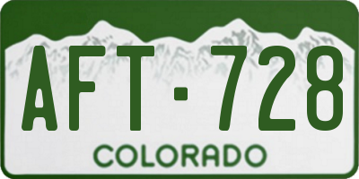 CO license plate AFT728