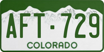 CO license plate AFT729