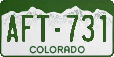 CO license plate AFT731