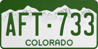 CO license plate AFT733