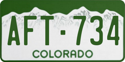 CO license plate AFT734