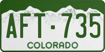 CO license plate AFT735