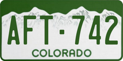 CO license plate AFT742