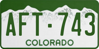 CO license plate AFT743