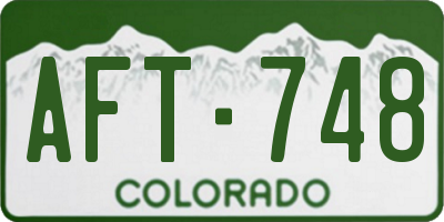 CO license plate AFT748