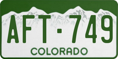 CO license plate AFT749
