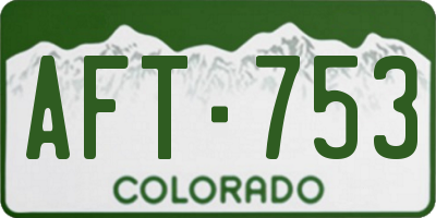 CO license plate AFT753