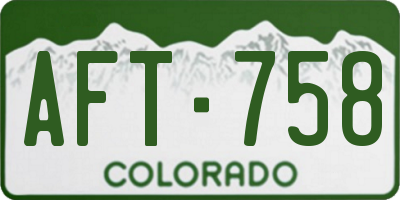 CO license plate AFT758